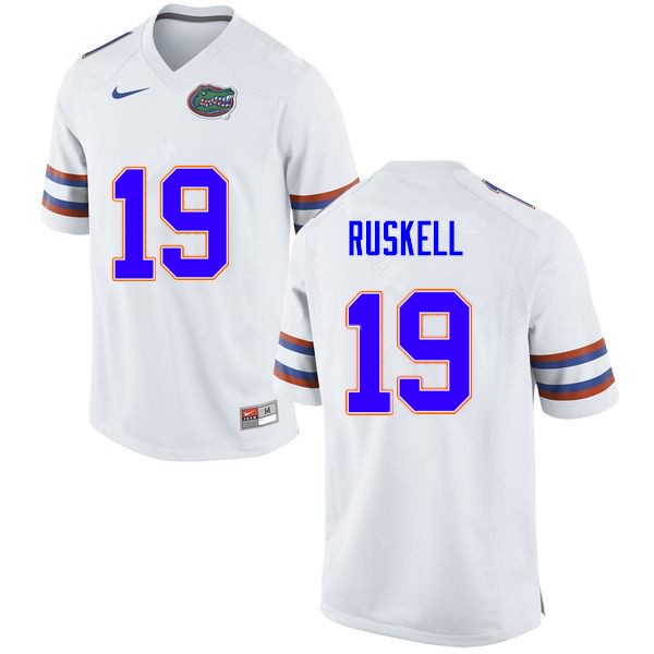 NCAA Florida Gators Jack Ruskell Men's #19 Nike White Stitched Authentic College Football Jersey MHM4164KM